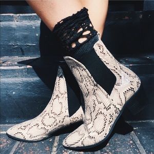 LF snakeskin booties
